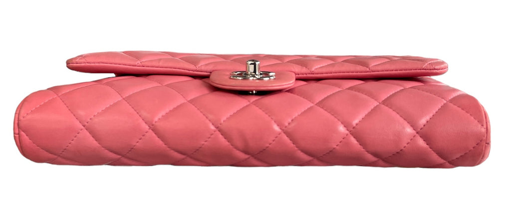 Chanel Pink Lambskin Matelasse Clutch on Chain