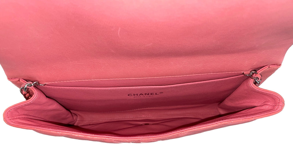 Chanel Pink Lambskin Matelasse Clutch on Chain