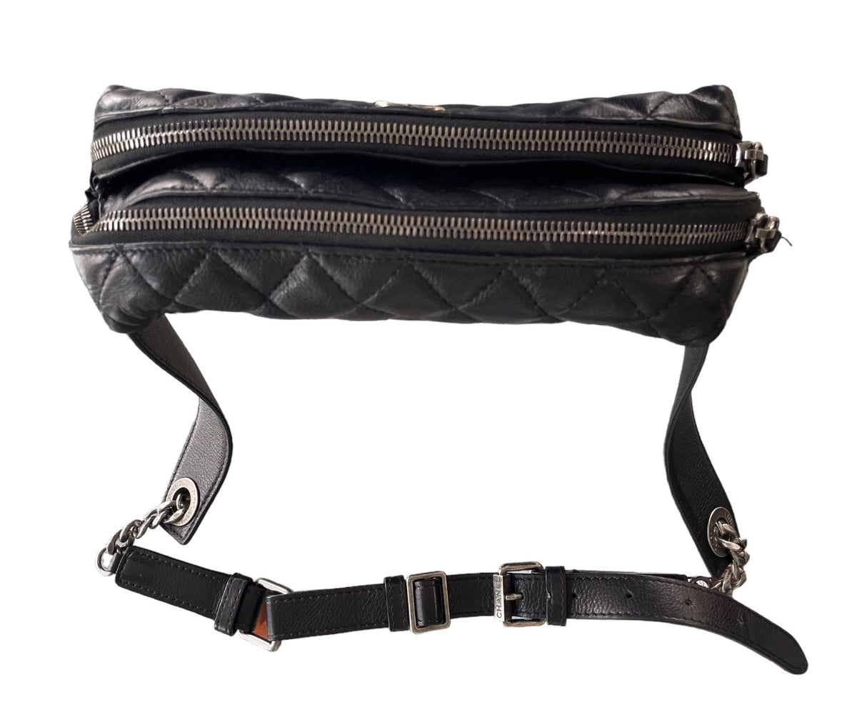 Chanel Black Quilted Calfskin Street CC Waist Bag