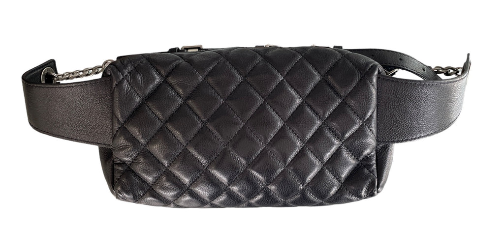 Chanel Black Quilted Calfskin Street CC Waist Bag