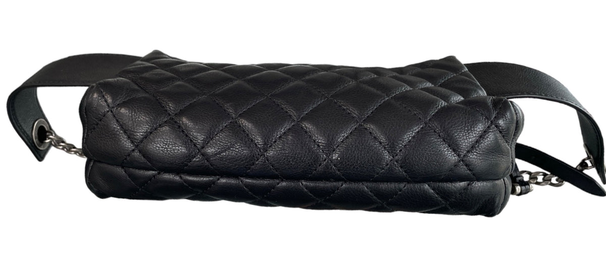 Chanel Black Quilted Calfskin Street CC Waist Bag