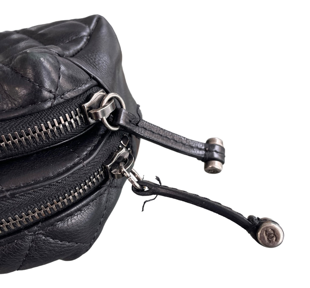 Chanel Black Quilted Calfskin Street CC Waist Bag
