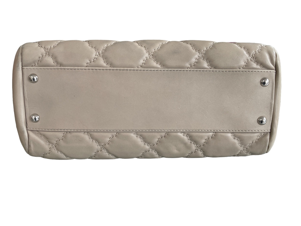 Chanel Beige Calfskin Hampton CC Accordion Shoulder Bag