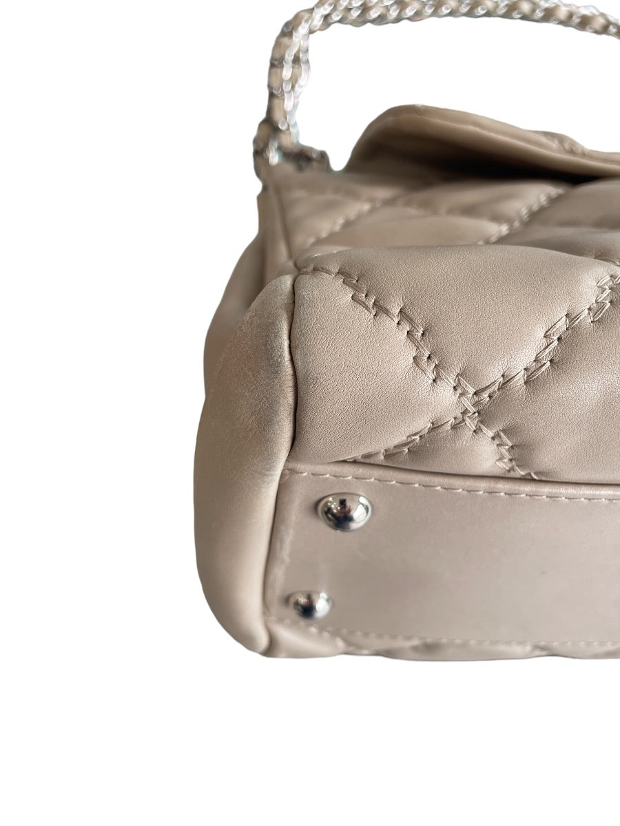 Chanel Beige Calfskin Hampton CC Accordion Shoulder Bag