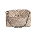 Chanel Beige Calfskin Hampton CC Accordion Shoulder Bag