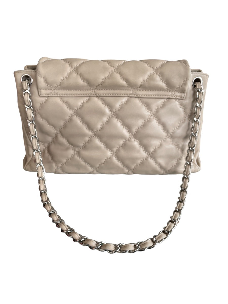 Chanel Beige Calfskin Hampton CC Accordion Shoulder Bag