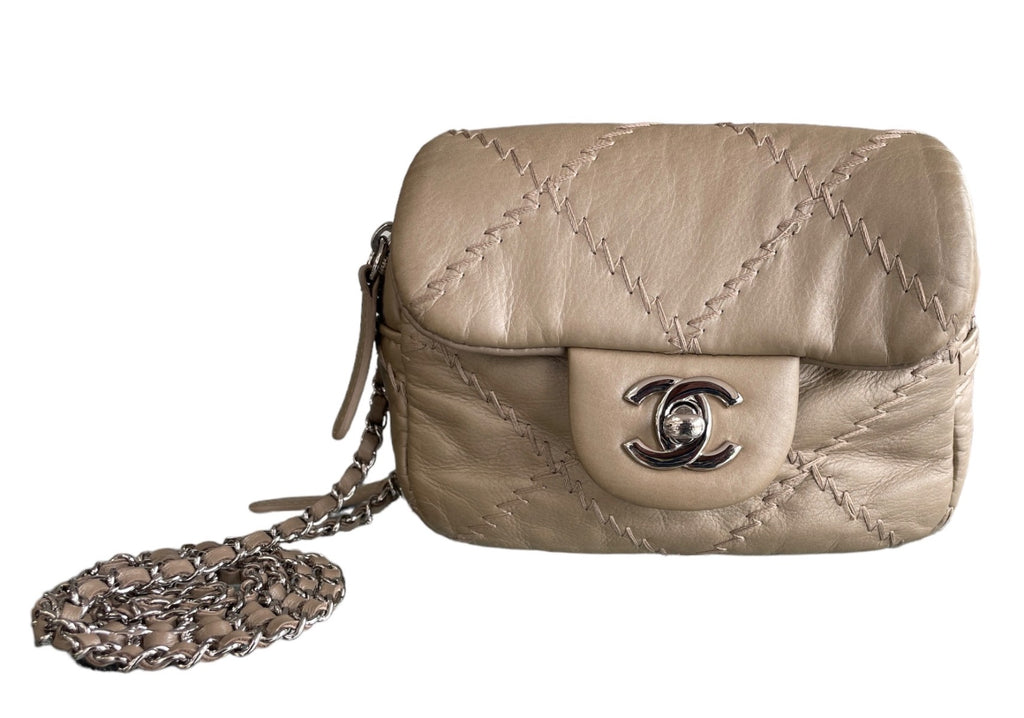 Chanel Gold Quilted Lambskin Mini  Ultimate Stitch Wallet on Chain