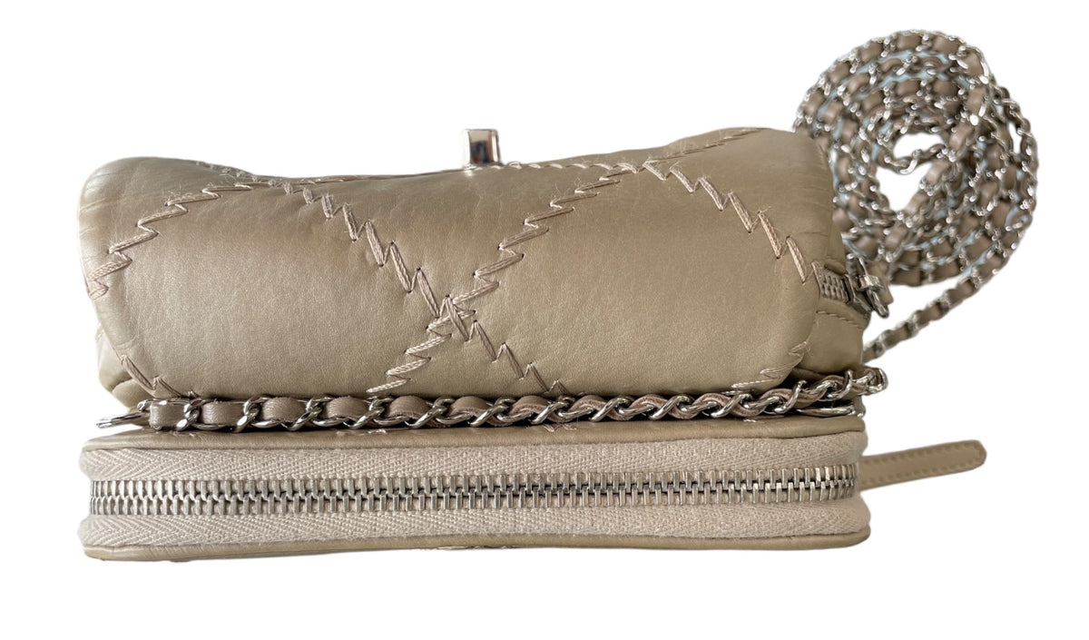 Chanel Gold Quilted Lambskin Mini  Ultimate Stitch Wallet on Chain