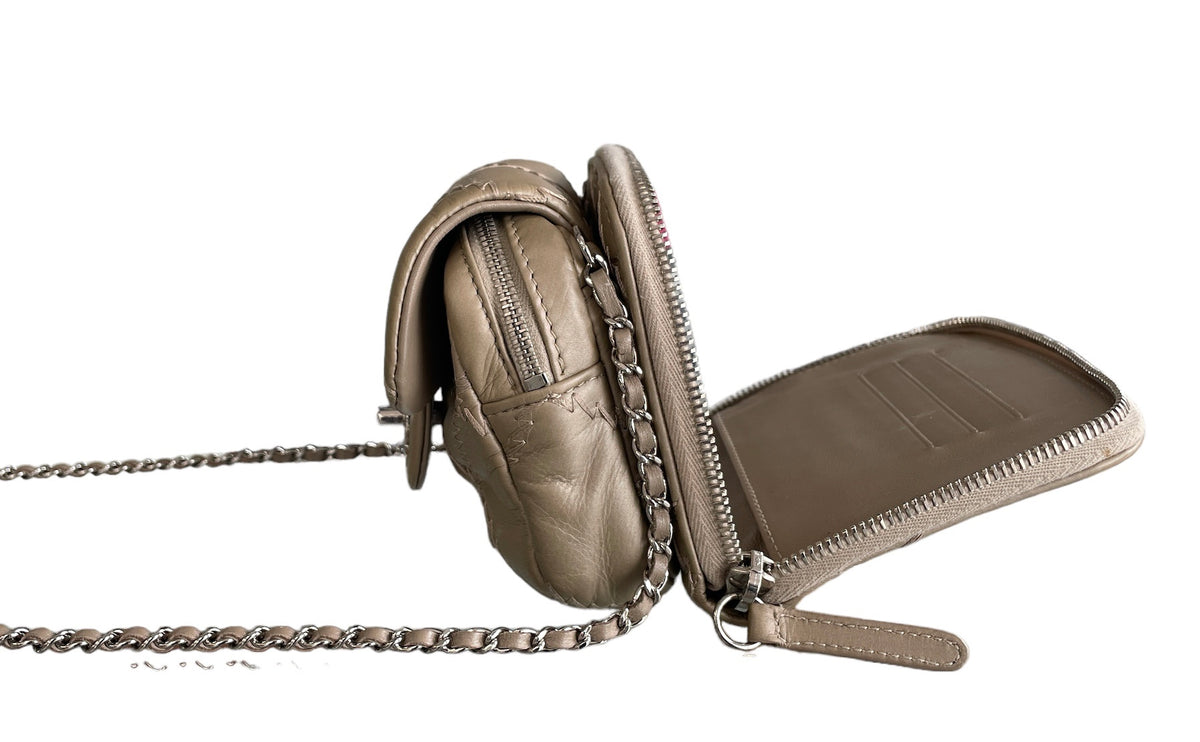 Chanel Gold Quilted Lambskin Mini  Ultimate Stitch Wallet on Chain