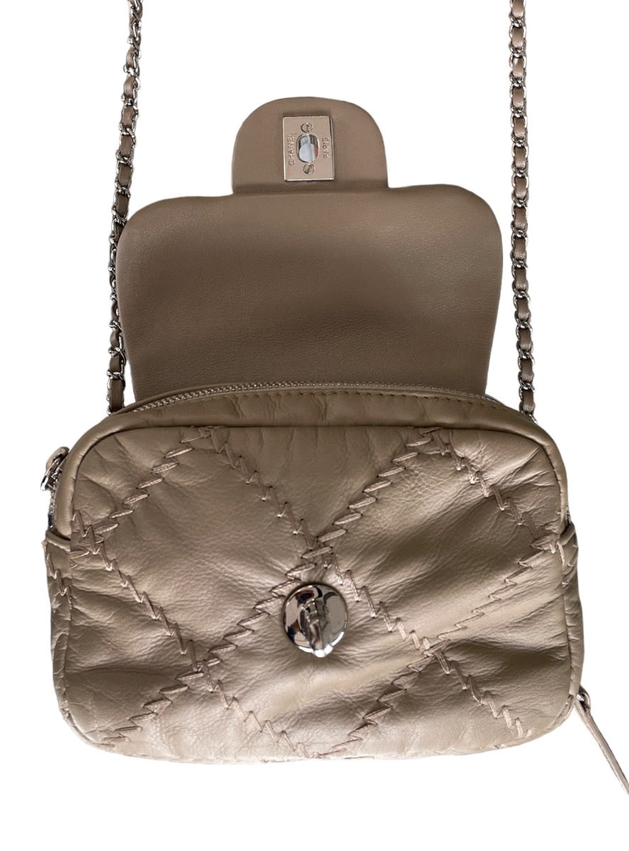 Chanel Gold Quilted Lambskin Mini  Ultimate Stitch Wallet on Chain
