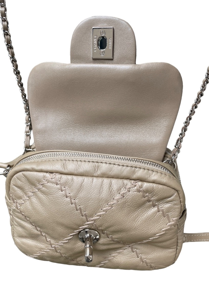 Chanel Gold Quilted Lambskin Mini  Ultimate Stitch Wallet on Chain