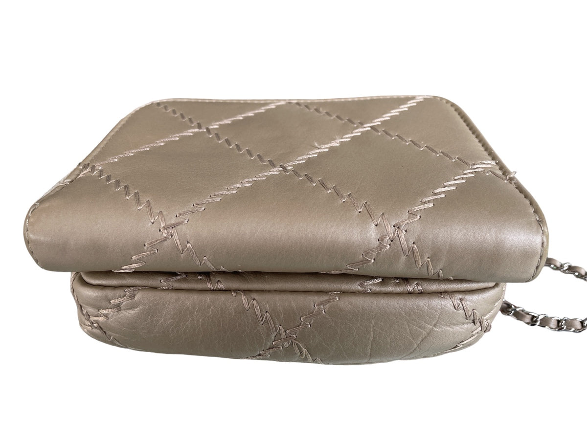 Chanel Gold Quilted Lambskin Mini  Ultimate Stitch Wallet on Chain