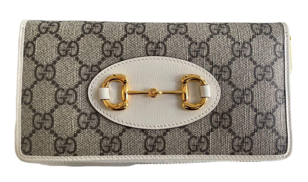 Gucci GG Supreme Calfskin Horsebit 1955 Zip Around Wallet