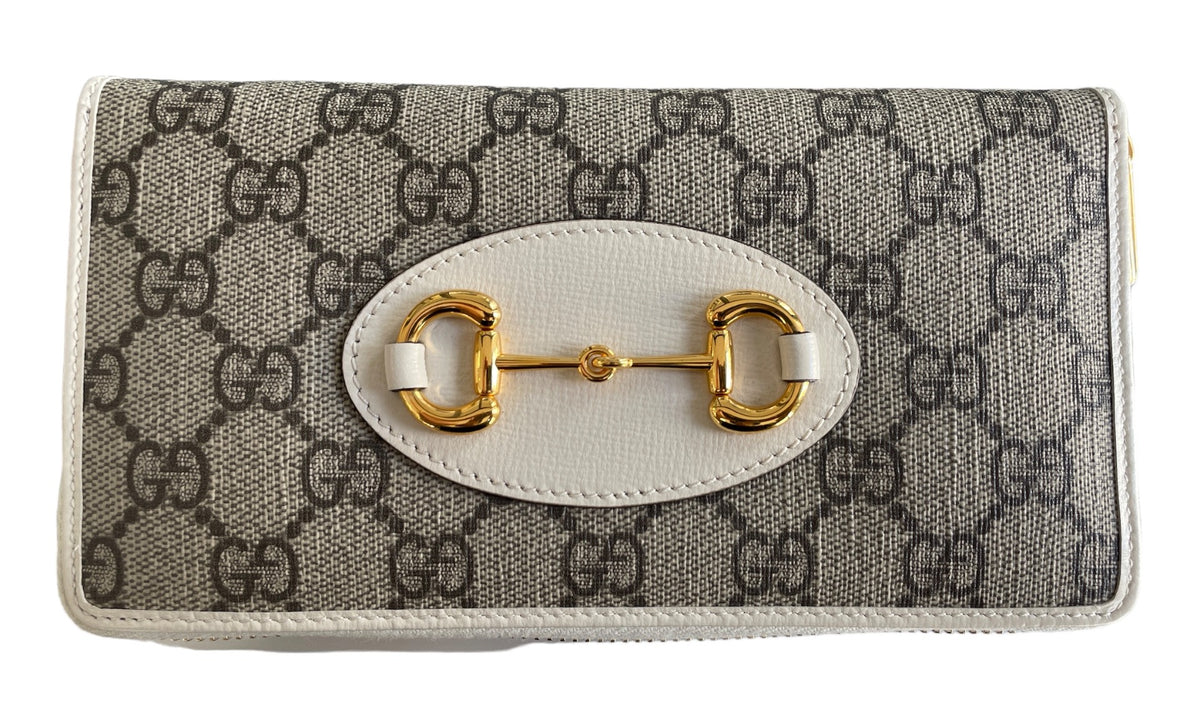 Gucci GG Supreme Calfskin Horsebit 1955 Zip Around Wallet