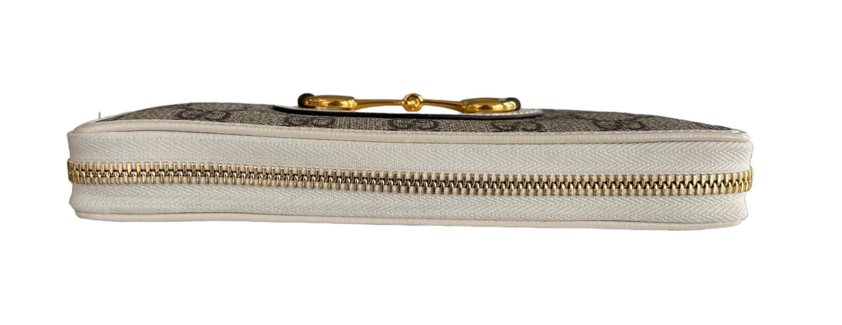Gucci GG Supreme Calfskin Horsebit 1955 Zip Around Wallet