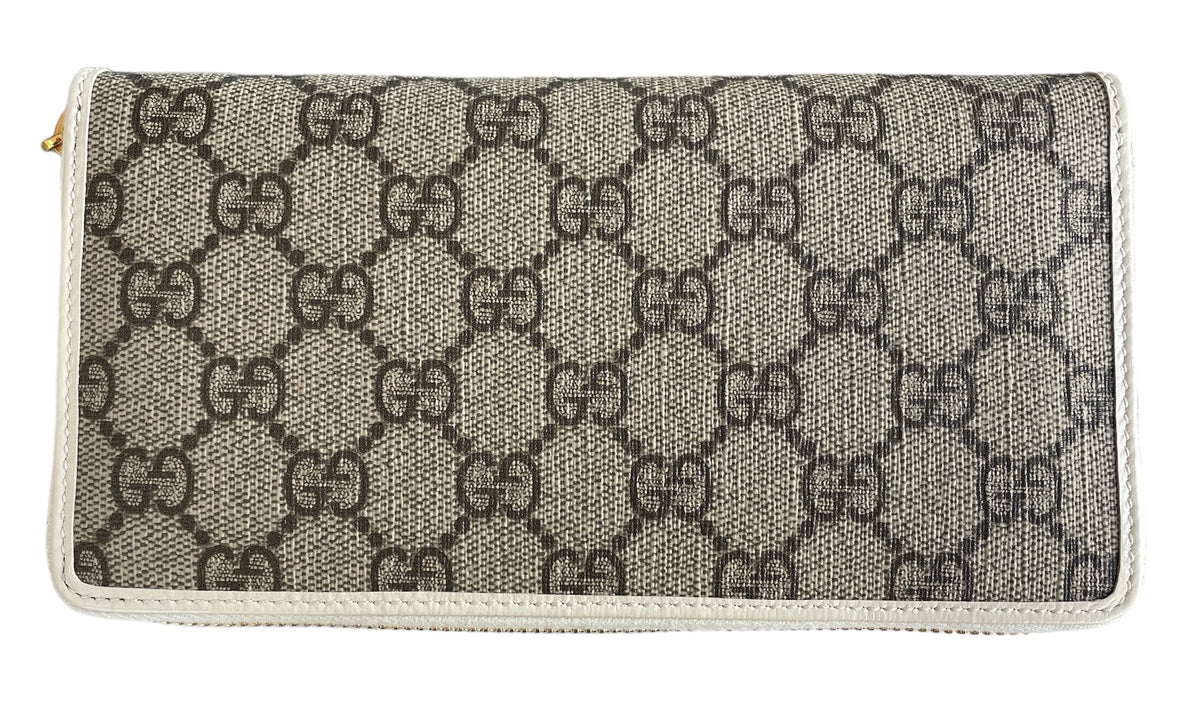 Gucci GG Supreme Calfskin Horsebit 1955 Zip Around Wallet
