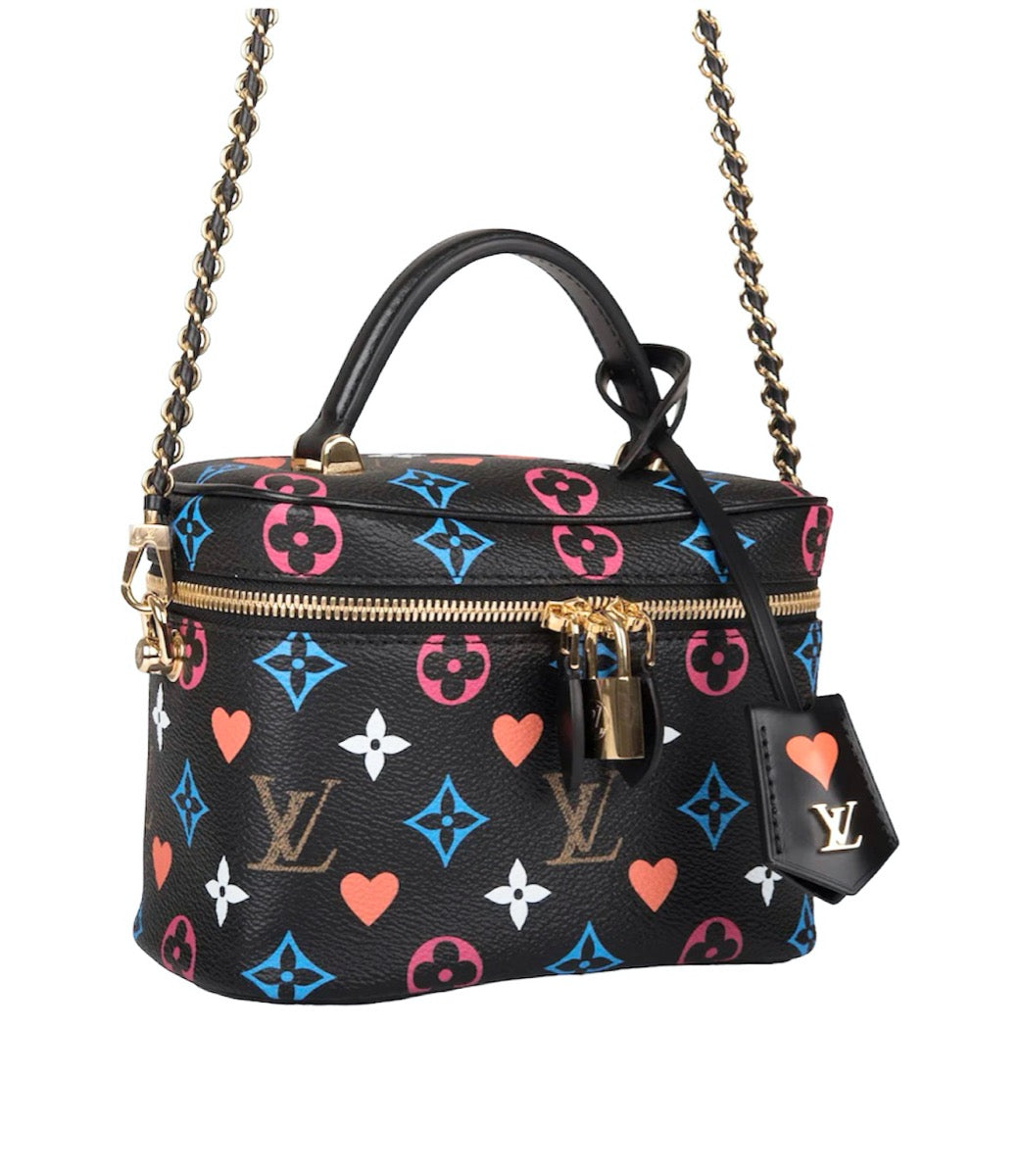 Louis Vuitton Black Multicolor Monogram Game On Vanity PM