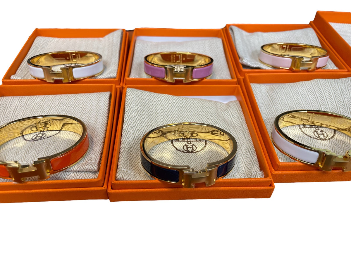Hermes Wide Clic Clac H bracelet White