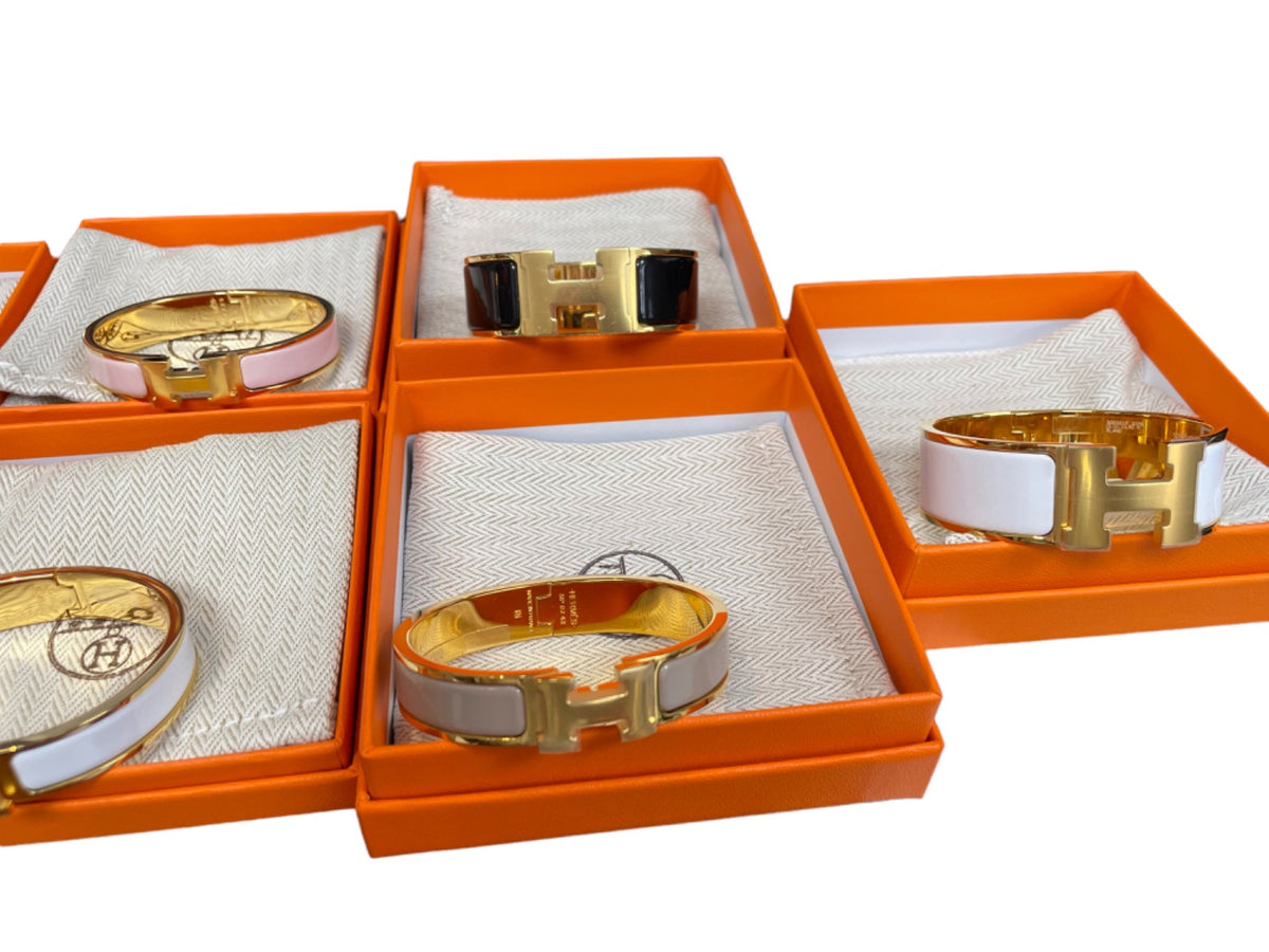 Hermes Wide Clic Clac H bracelet White