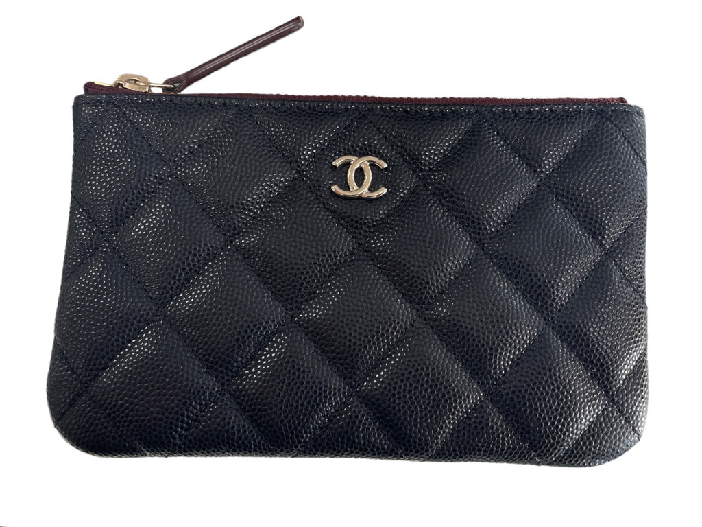 Chanel Black Caviar Small O Case Pouch