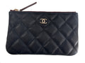 Chanel Black Caviar Small O Case Pouch