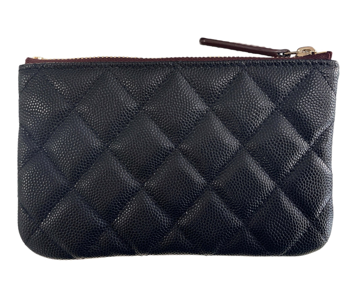 Chanel Black Caviar Small O Case Pouch