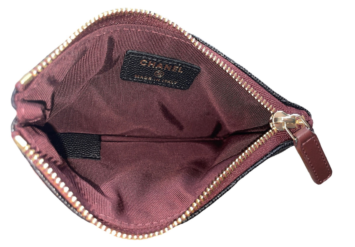 Chanel Black Caviar Small O Case Pouch
