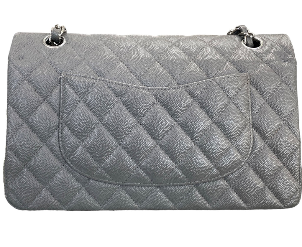 Chanel Gray Caviar Medium Double Flap Bag