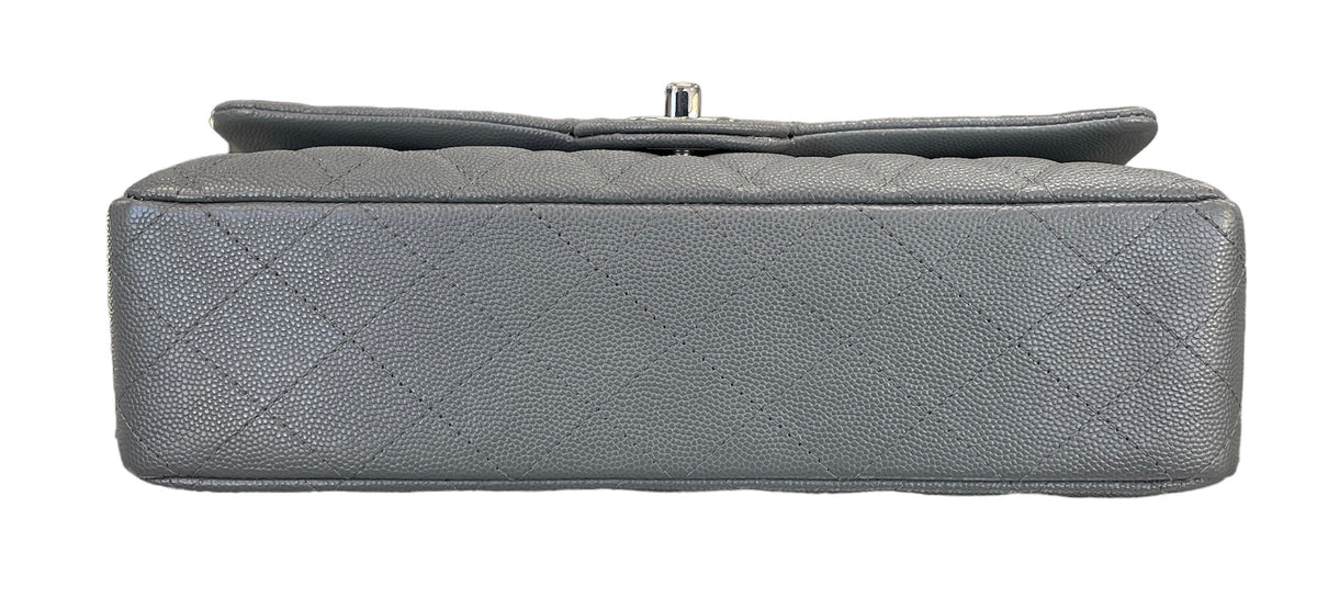 Chanel Gray Caviar Medium Double Flap Bag