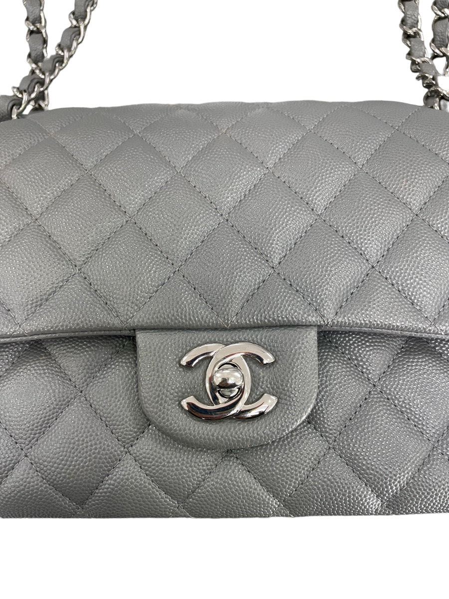Chanel Gray Caviar Medium Double Flap Bag