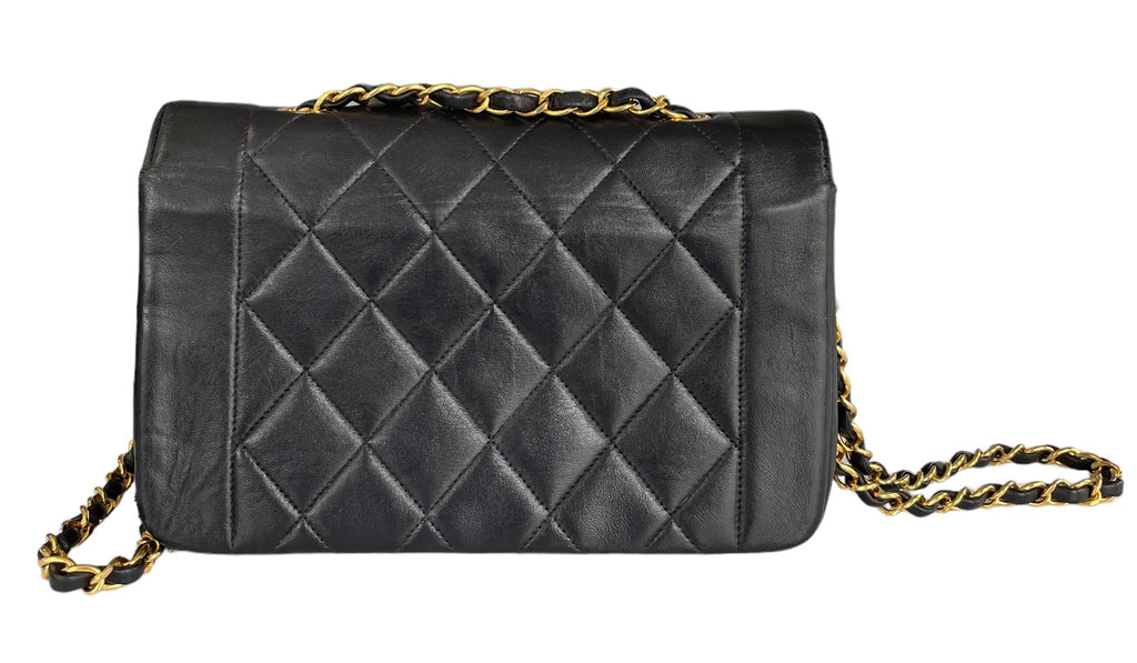 Chanel Black Lambskin Diana Single Flap Bag