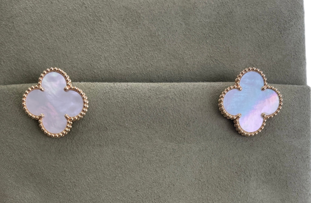 Van Cleef & Arpels 18K Yellow Gold and Mother of Pearl MAGIC Earrings