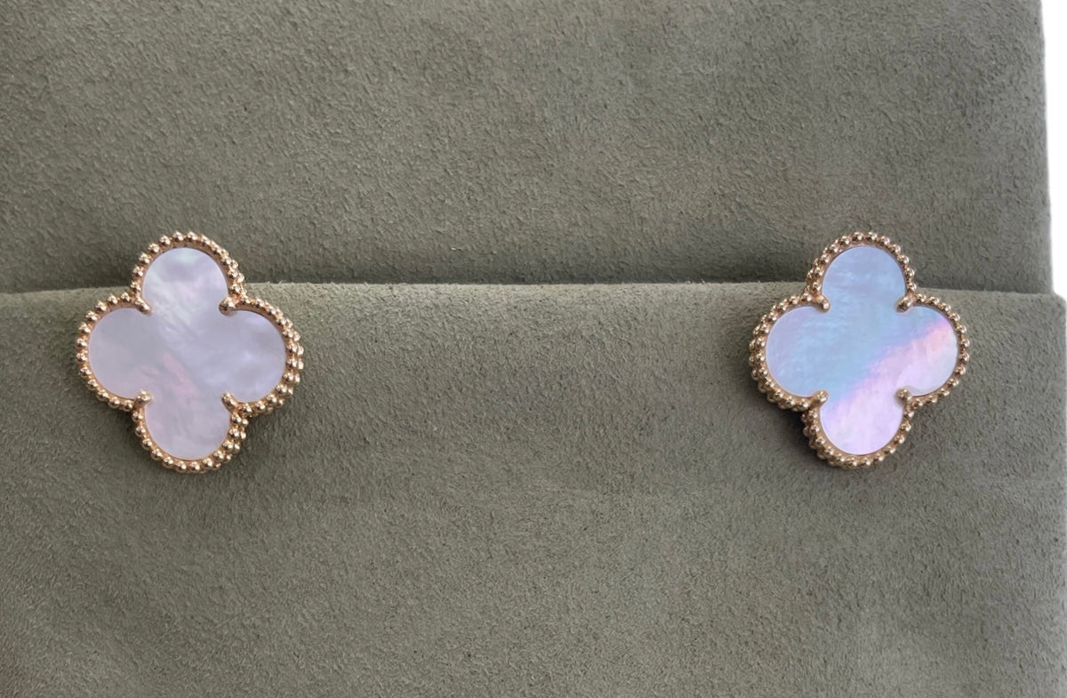Van Cleef & Arpels 18K Yellow Gold and Mother of Pearl MAGIC Earrings