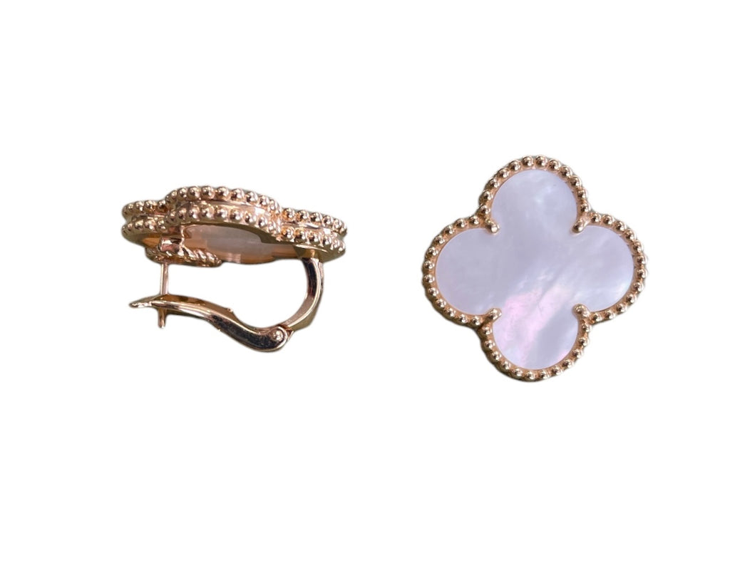 Van Cleef & Arpels 18K Yellow Gold and Mother of Pearl MAGIC Earrings
