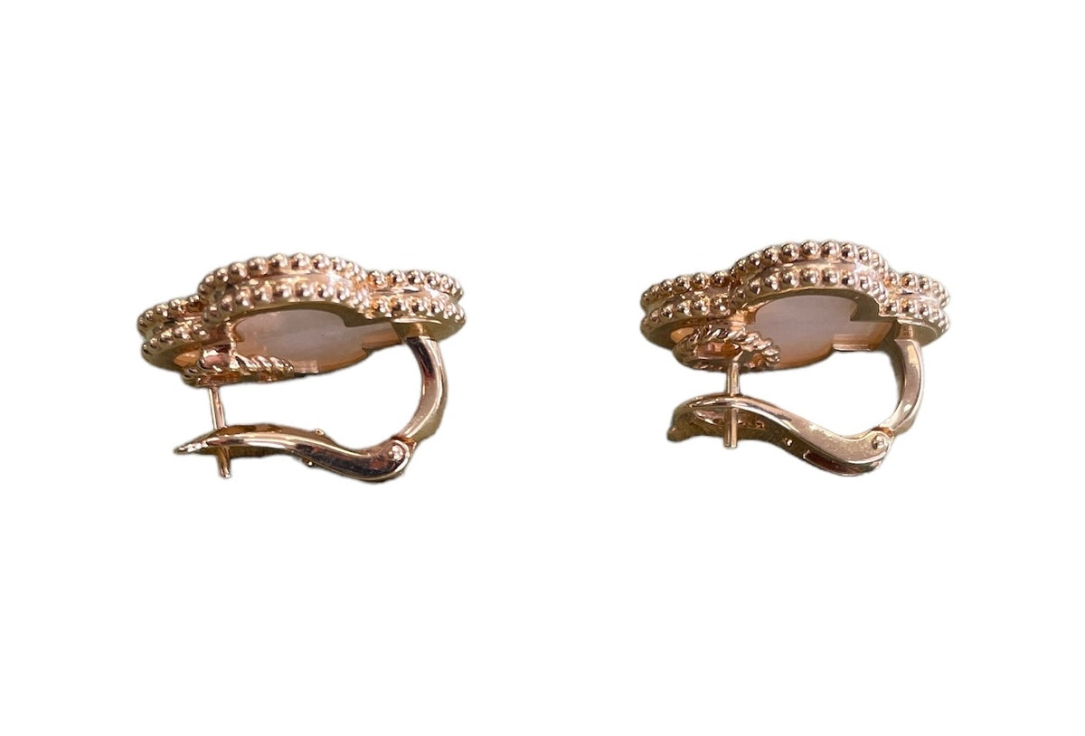 Van Cleef & Arpels 18K Yellow Gold and Mother of Pearl MAGIC Earrings