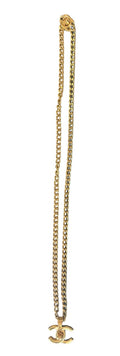 Vintage 96P Chanel Gold Plated Turnlock Charm Necklace