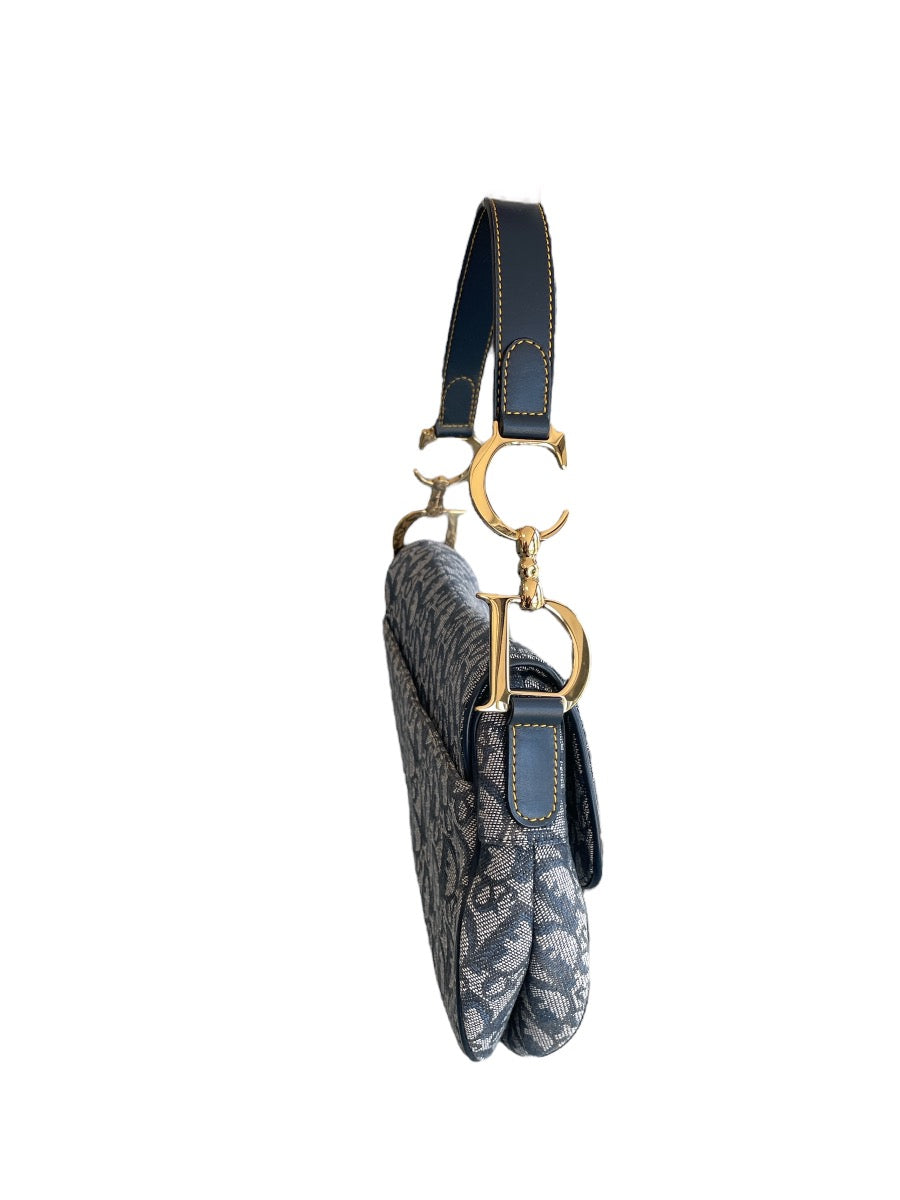 Christian Dior Navy Diorissimo Saddle Bag