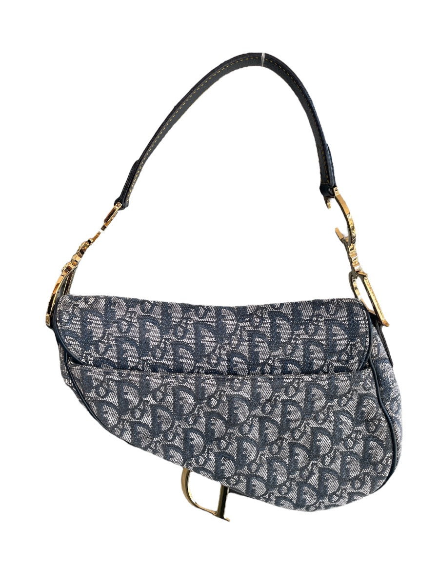 Christian Dior Navy Diorissimo Saddle Bag