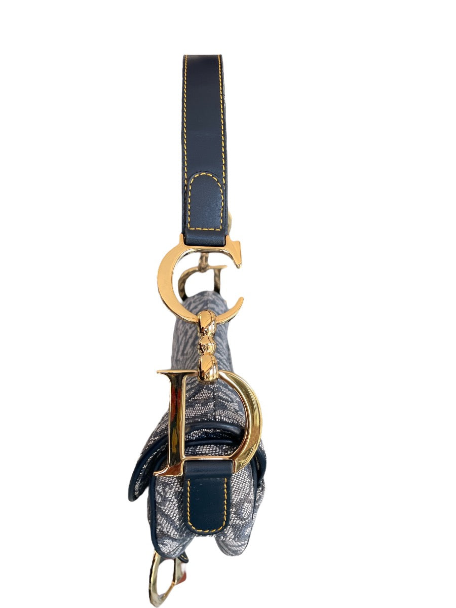 Christian Dior Navy Diorissimo Saddle Bag