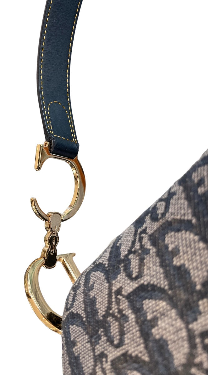 Christian Dior Navy Diorissimo Saddle Bag