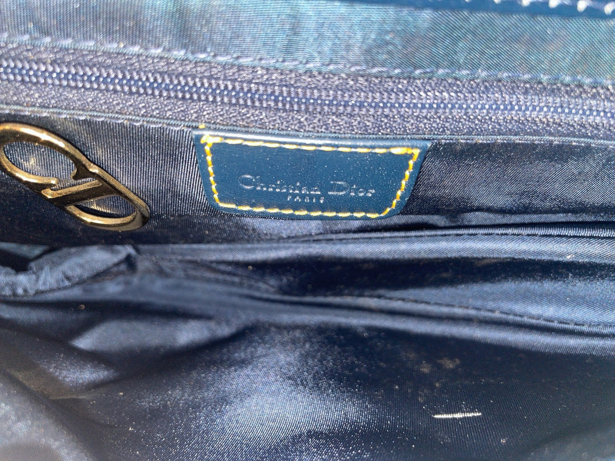 Christian Dior Navy Diorissimo Saddle Bag