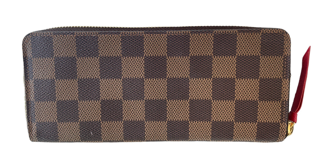 Louis Vuitton Damier Ebene Clemence Wallet Cherry