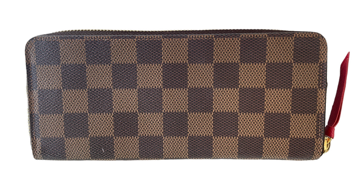 Louis Vuitton Damier Ebene Clemence Wallet Cherry
