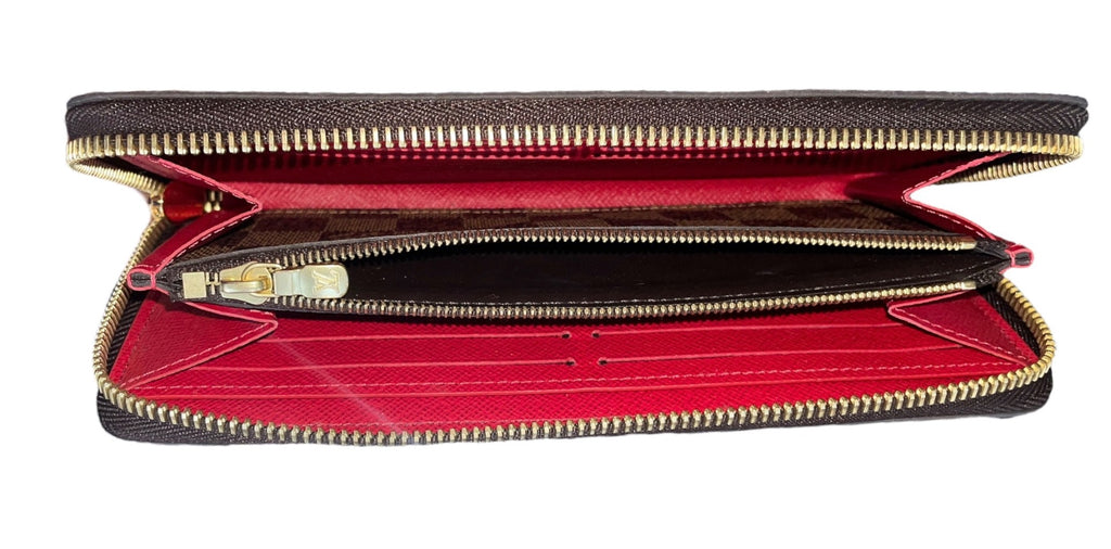 Louis Vuitton Damier Ebene Clemence Wallet Cherry