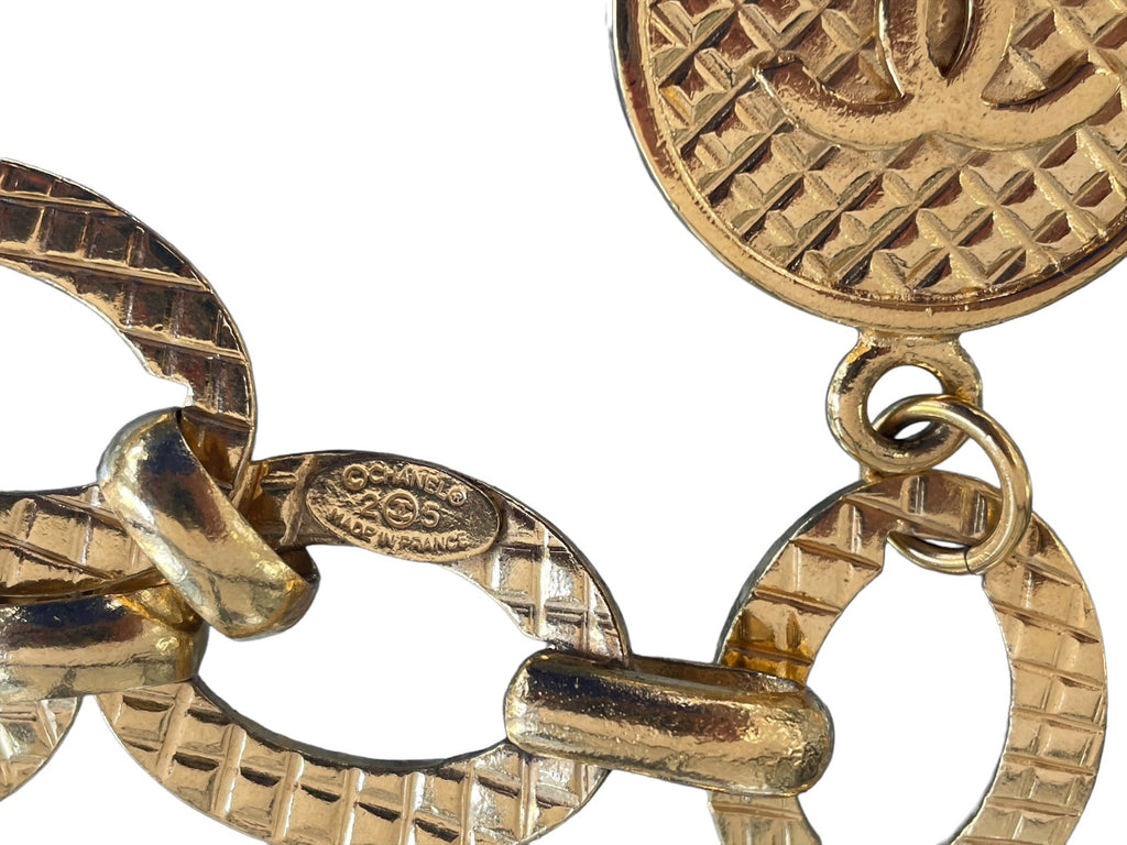 Chanel CC logo Large Medallion Charm Chain Belt