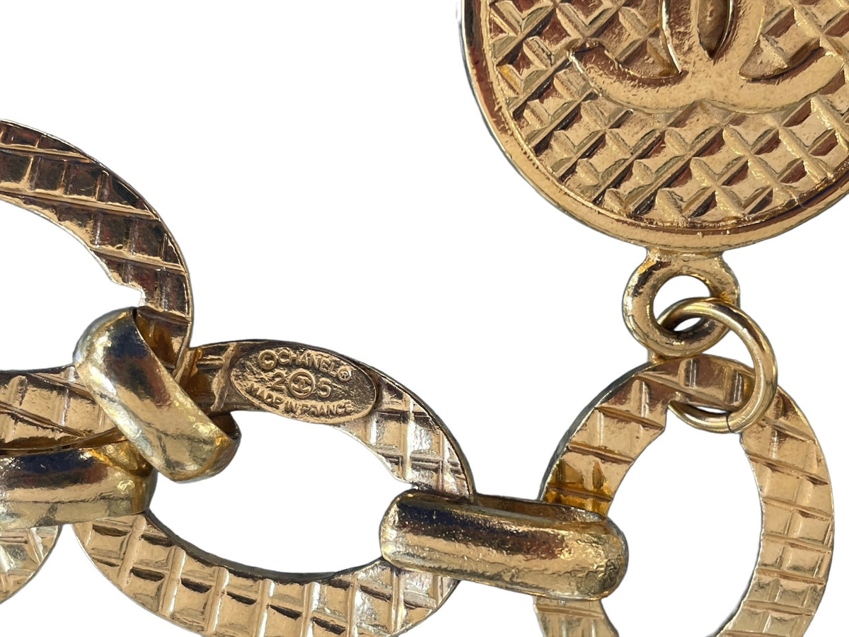 Chanel CC logo Large Medallion Charm Chain Belt