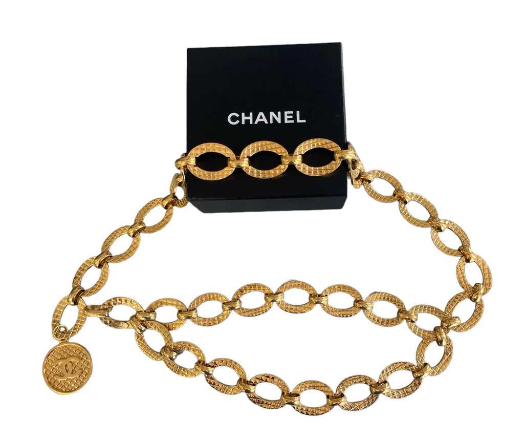 Chanel CC logo Large Medallion Charm Chain Belt