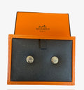 Hermes 18K Rose Gold Libris Stud Earring