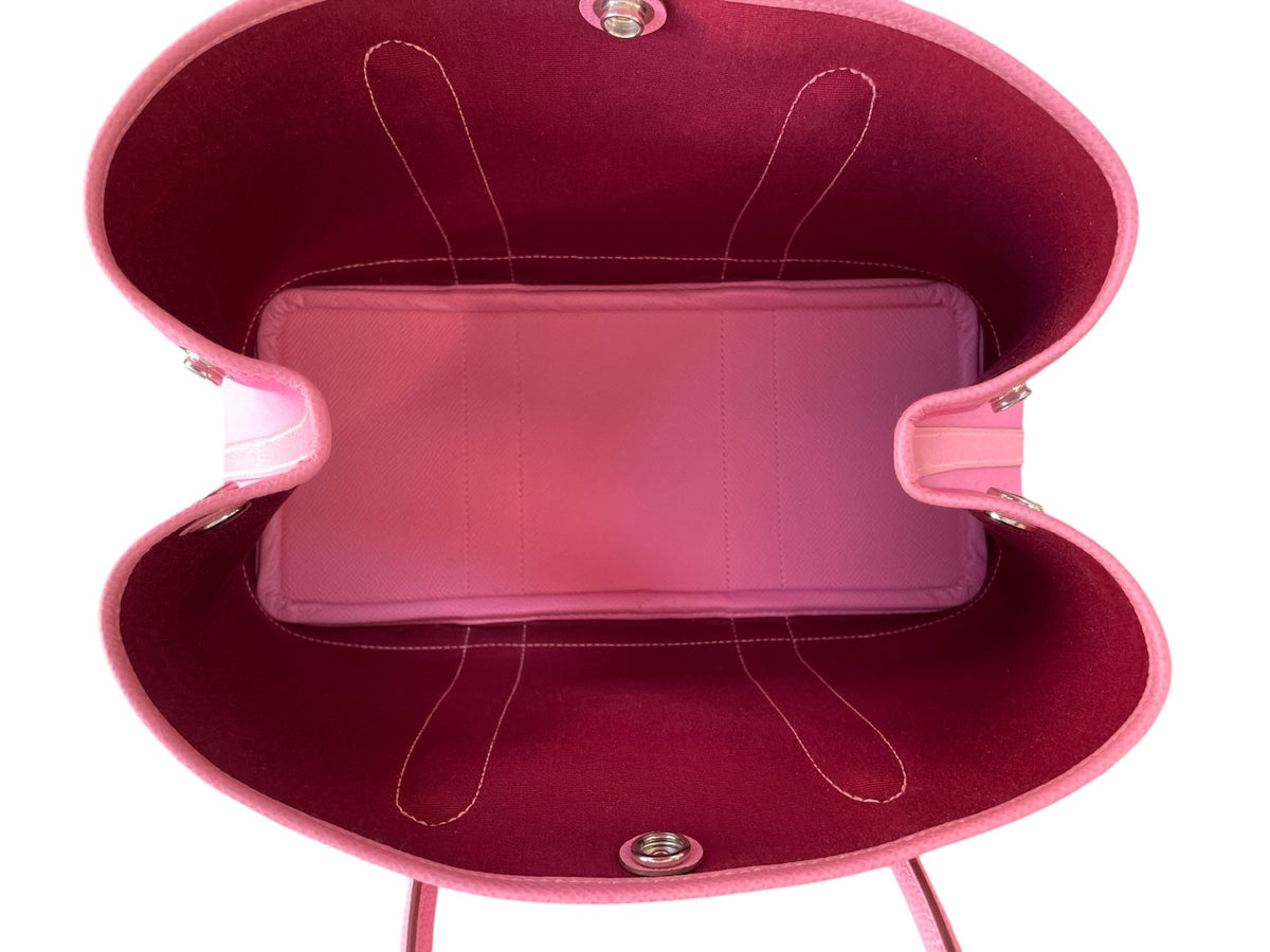 2021 Hermes Toile Epsom Verso Garden Party 30 MM Bubblegum Rubis
