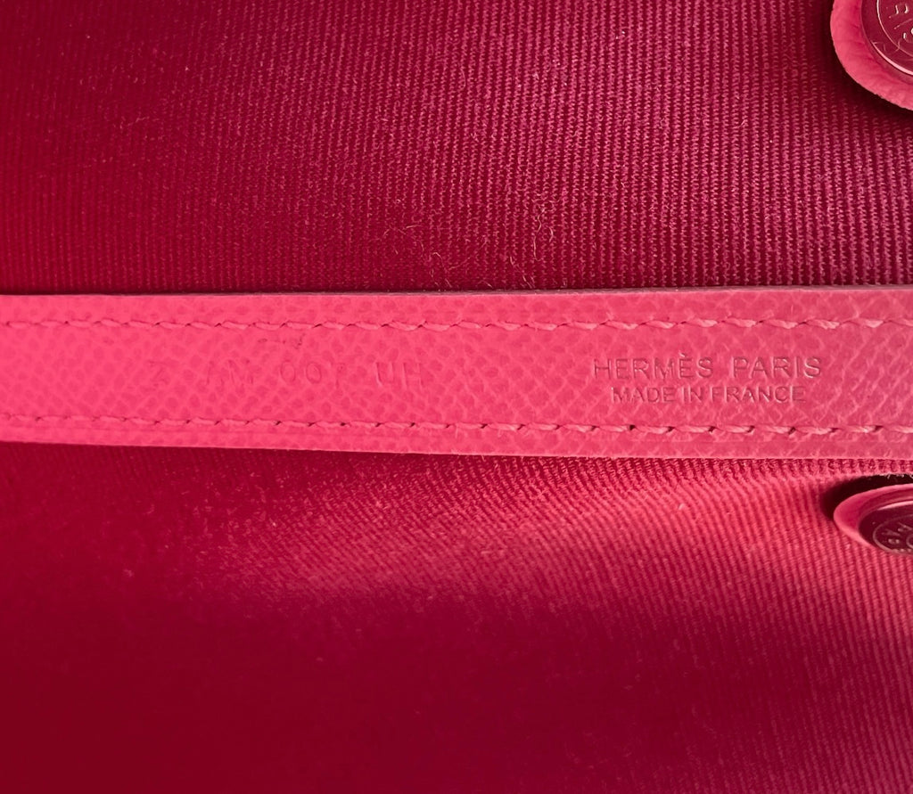 2021 Hermes Toile Epsom Verso Garden Party 30 MM Bubblegum Rubis
